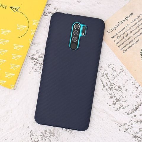 Ốp lưng Redmi 9 Nhựa dẻo Carbon Fibre TPU COSANO Xanh Navy