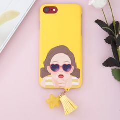  Ốp lưng iPhone 7 - iPhone 8 Nhựa cứng Simple Tassel in hình OSMIA CK170506 Cô gái đeo kính 