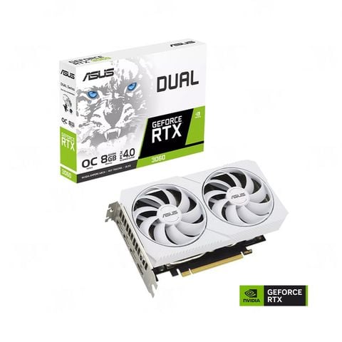 Card màn hình Asus Dual GeForce RTX 3060 White OC Edition 8GB GDDR6