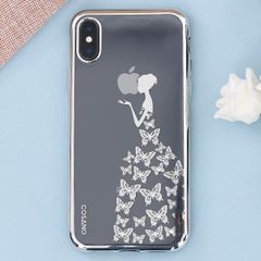  Ốp lưng iPhone X Nhựa dẻo Electroplating đầm dạ hội COSANO bạc 