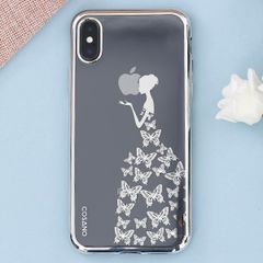  Ốp lưng iPhone X Nhựa dẻo Electroplating đầm dạ hội COSANO bạc 