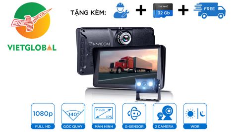 Camera Hành Trình Tích Hợp Camera Lùi Cho Xe Tải