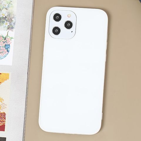 Ốp lưng iPhone 12 Pro Max nhựa cứng viền dẻo Tempered Glass Silk OSMIA Trắng