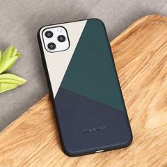  Ốp lưng iPhone 11 Pro Max Nhựa cứng viền dẻo Mixed color leather case MEEKER Xanh 