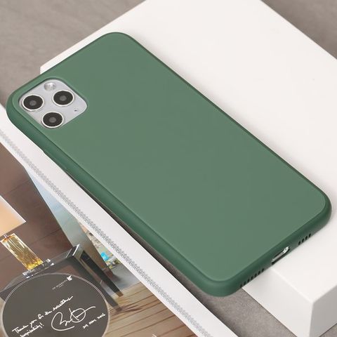 Ốp lưng iPhone 11 Pro Max nhựa cứng viền dẻo Tempered Glass silk OSMIA Xanh Bóng Đêm