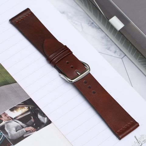 Dây da đồng hồ 22 mm nâu DVM1K3
