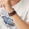 Dây da đồng hồ 22 mm nâu DVM1K3
