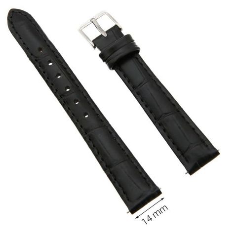 Dây da đồng hồ G024 Đen size 14mm