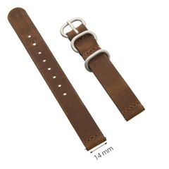  Dây da đồng hồ size 14 mm nâu G041 