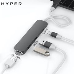  Adapter chuyển đổi Type C 4 in 1 HyperDrive GN22B Xám 