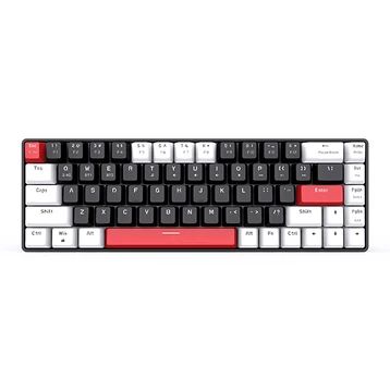 Bàn phím cơ E-DRA không dây EK368L WH đen trắng Red Switch