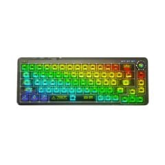  Bàn phím cơ không dây AULA F68 Pro Ice Crystal Switch-Đen/trong 