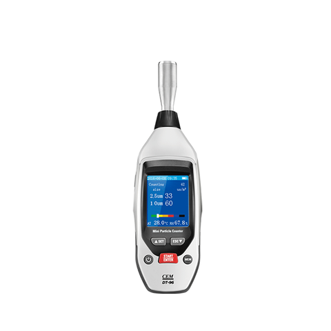 Máy đếm hạt tiểu phân mini CEM DT-96 (CH: 2.5,10um; PM2.5:0～500ug/m3;PM10:0～500ug/m3)