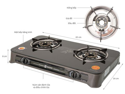 Bếp gas đôi Sakura SA-650G