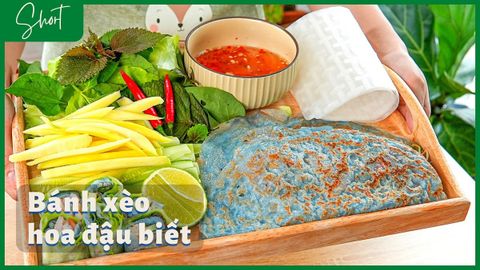 Chi tiết cách làm bánh xèo hoa đậu biếc giòn rụm, mới lạ, cực ngon, dễ làm