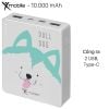 Pin sạc dự phòng 10.000 mAh Xmobile Gram 4 Dull Dog Xanh lá