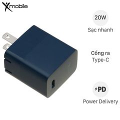  Adapter Sạc Type C PD 20W Xmobile TC20B Xanh Navy 