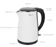  Bình Đun Siêu Tốc Midea 1.7 Lít Mk-17ds 