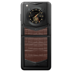  Điện Thoại Vertu Ironflip Amber Brown Bes Fee Alligator Skin 