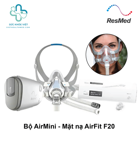 Bộ Máy thở ResMed AirMini Autoset + Mặt nạ thở AirFit F20