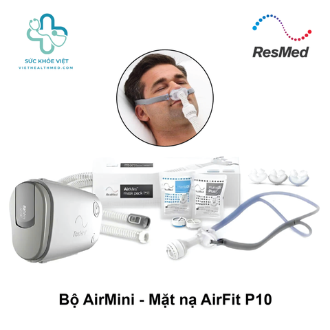 Bộ Máy thở CPAP AirMini ResMed + Mặt nạ thở AirFit P10