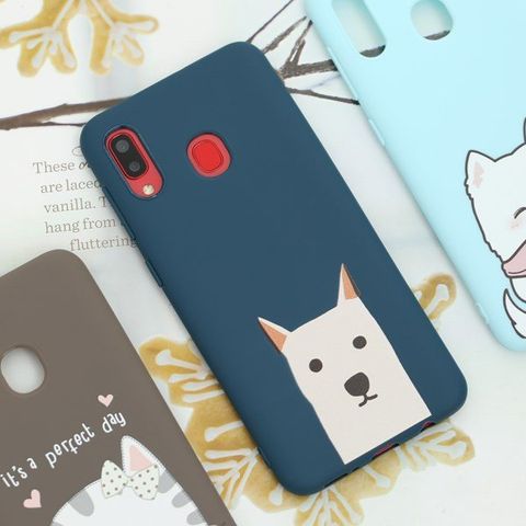 Ốp lưng Galaxy A20 nhựa dẻo in nổi emboss printing OSMIA MWGCK004 Chó dễ thương