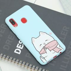  Ốp lưng Galaxy A20 nhựa dẻo in nổi emboss printing OSMIA MWGCK007 Mèo dễ thương 