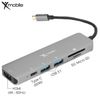 Adapter chuyển đổi Type C 6 in 1 Xmobile DS109A-WB Xám