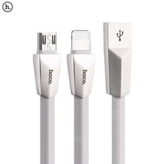  Cáp 2 đầu micro usb, lightning hoco x4 