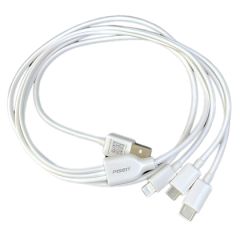 Cáp Pisen Mr White 3-in-1 (Lightning/Type-C/Micro) 