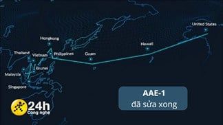 Tuyến cáp AAE-1 đã được sửa xong, nhưng phải 5 ngày nữa Internet Việt Nam đi quốc tế mới khôi phục hoàn toàn