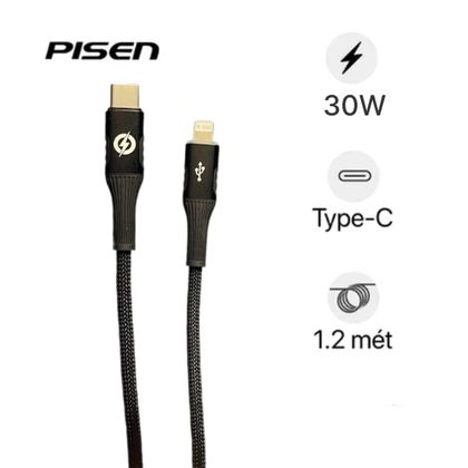 Cáp sạc nhanh tự ngắt Pisen Pro FOX INTELLIGENT C L 30W 1.2M