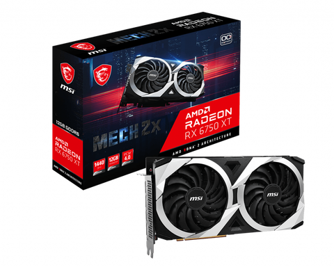 Card Vga Msi Radeon Rx 6750 Xt Mech 2x 12gb Oc