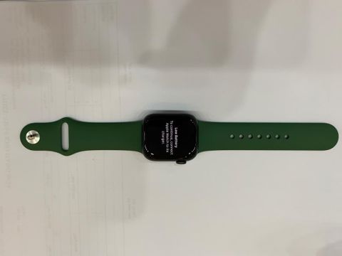 Apple Watch Series 7 GPS + Cellular, 41mm Green Aluminium Case with Clover Sport Band - Regular (MKHT3VN/A)