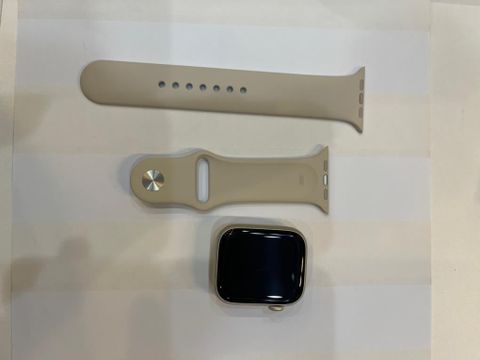 Apple Watch Series 7 GPS + Cellular, 45mm Starlight Aluminium Case with Starlight Sport Band - Regular (MKJQ3VN/A)
