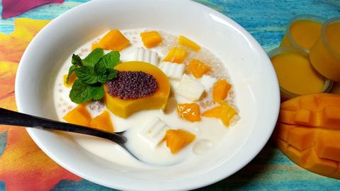 Cách làm chè xoài pudding ngọt ngào,hấp dẫn cả nhà đều thích