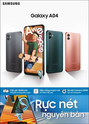 Samsung Trình Làng Galaxy A04, Hiệu Năng Khỏe Cùng Camera 50mp Rực Nét