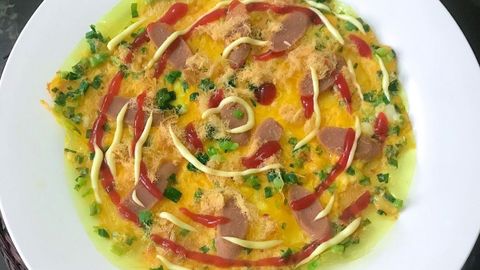 Cách làm bánh tráng nướng trứng cút mỡ hành bằng chảo chống dính cực ngon