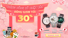  'Tháng đồng hồ Nhật', giảm sốc loạt đồng hồ hiệu Nhật Bản nổi tiếng như: Citizen, Casio, Orient,... nhanh tay chốt ngay deal xịn 