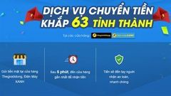  Chuyển tiền và nhận tiền chỉ trong 5 phút với dịch vụ của Thế Giới Di Động, rộng khắp 63 tỉnh thành, thủ tục vô cùng đơn giản 