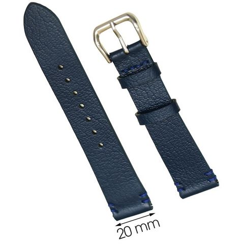 Dây da đồng hồ size 20 mm xanh đậm CKM1K6