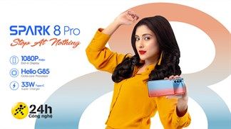 Ấn tượng đầu tiên Tecno Spark 8 Pro: Giá dưới 4.5 triệu* dùng chip Helio G85, pin 5.000 mAh cùng camera AI ấn tượng