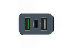  Sạc xe hơi 3 cổng USB Type C PD QC 3.0 20W Xmobile SN-156 Đen xám 