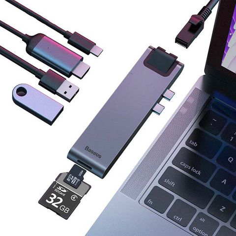 Cổng Chuyển Baseus Dual Type-c 7in1 Cho Macbook