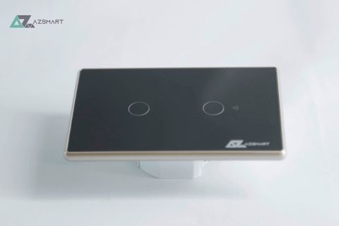 Công Tắc Đèn Cảm Ứng Zigbee Thông Minh Azsmart - Có Bo Viền Nhôm Vàng