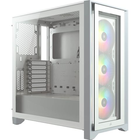 Corsair Icue 4000x Rgb Tempered Glass Mid-tower Atx Case — White