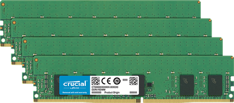 Crucial 16Gb Kit (4 X 4Gb) Ddr4-2666 Rdimm