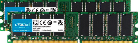 Crucial 1Gb Kit (2 X 512Mb) Ddr-400 Udimm