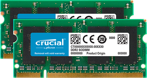 Crucial 2Gb Kit (2 X 1Gb) Ddr2-666 Sodimm