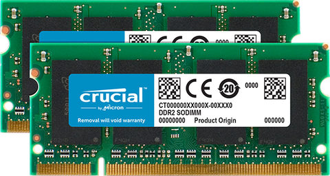 Crucial 4Gb Kit (2 X 2Gb) Ddr2-667 Sodimm Memory For Mac